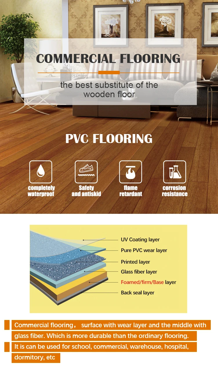 Factory Price Waterproof Commercial Pvc Vinyl Flooring Roll Buy Pvc
