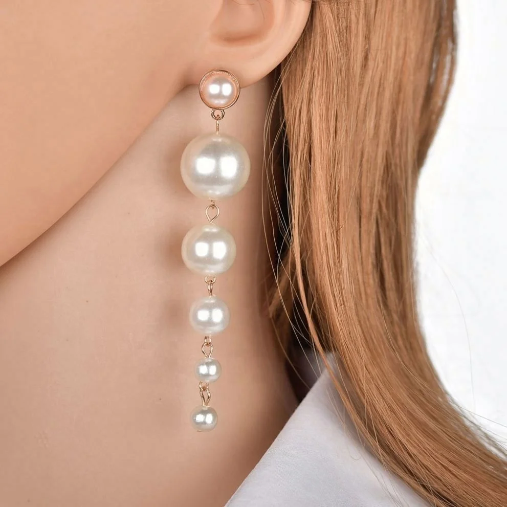 

Long assel pearl earrings Fashion personality women's earrings by voogue, Picture