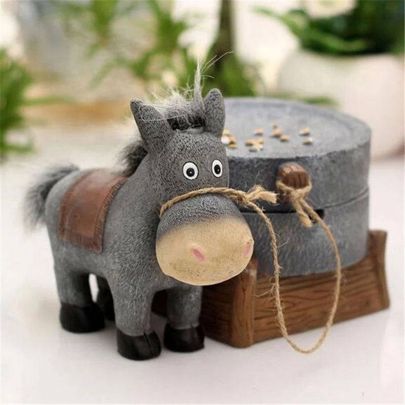 

Jhcentury New Resin Personality Donkey Household Living Room Ashtray, Gray/brown