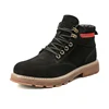 Custom Men Martin Boots Fashion Black Lace Up Leather Casual Shoes Outdoor Walking Driving Mens Ankle Boots