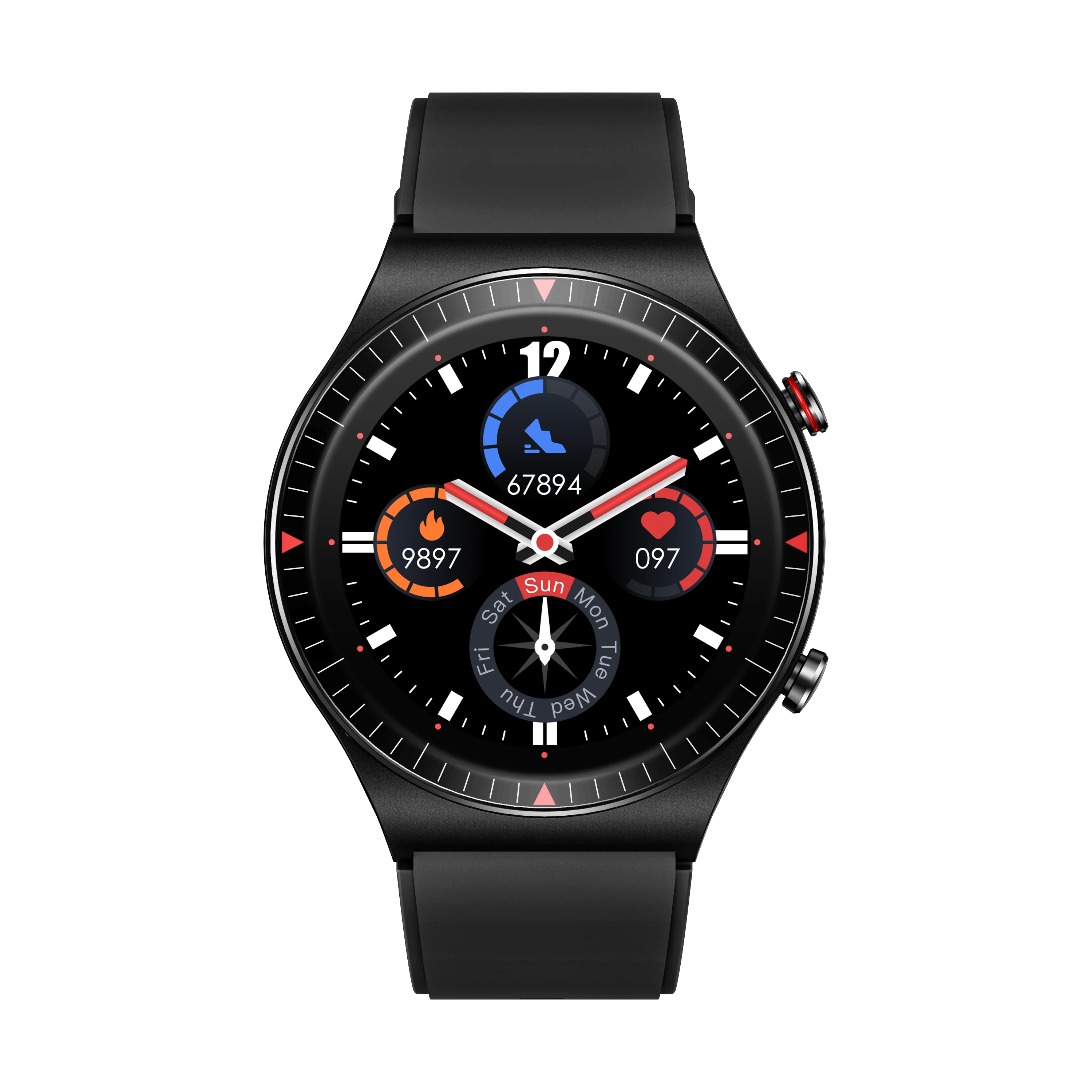 

Smartwatch T7 round Dial 1.28inch TFT Waterproof IP67 reloj inteligente T7 heart rate HD display Multi-function BT headset 2021