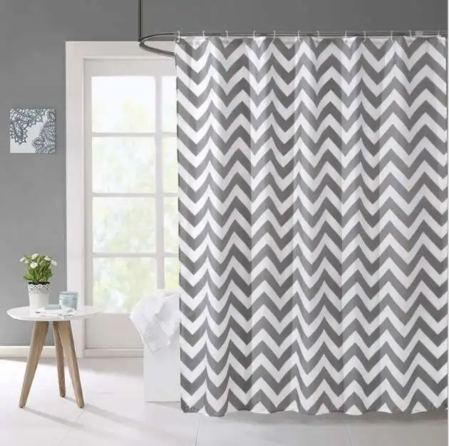 

wholesale polyester printed hotel waterproof bathroom shower curtain sets, Customized printing