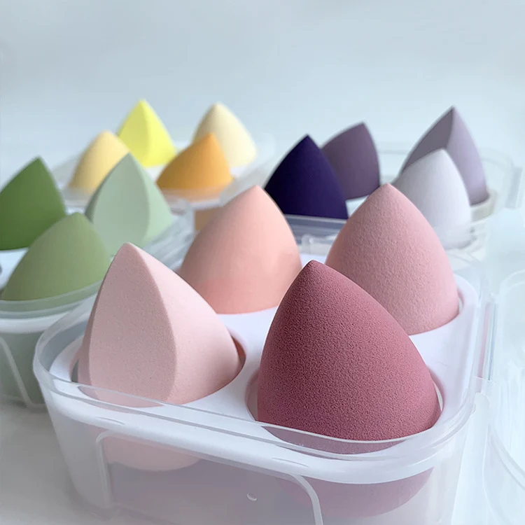 

Egg Make up Sponge Set Diamond Teardrop Soft Makeup Sponge 4 pcs Case