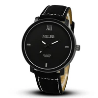 

Miler A82502 Men Quartz Wrist Watch Low Price Casual Leather Strap Watches Relojes Hombre Quartz Watch