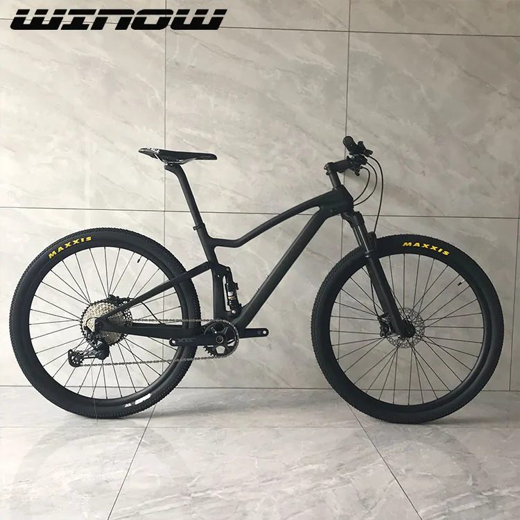 

2021 29er complete mountain bike BB92 12X148mm Rear 180mm rotor 12speed carbon full suspension bike complete bicycle, Black or others customized color