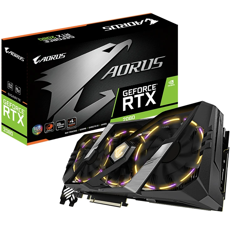 

GIGABYTE NVIDIA AORUS GeForce RTX 2080 8G GDDR6 256-Bit Gaming Graphics Card with RGB light reinvented/ 7 Video Outputs