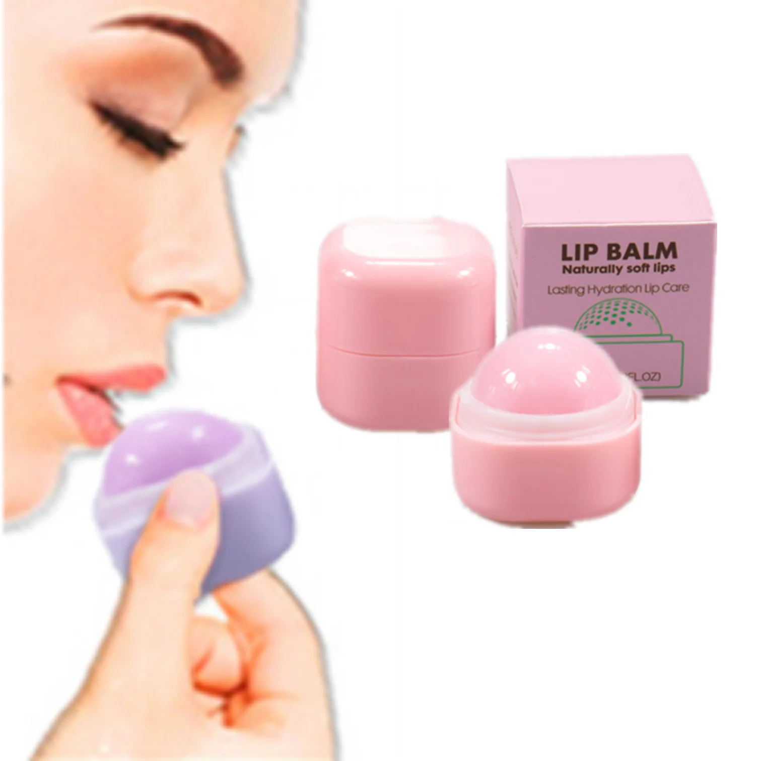 

Waterproof Organic OEM/OEM Wholesale Custom Private Label Shape Nourishing Lip Balm Longer Moisturizing Ball Shape Lip Balm