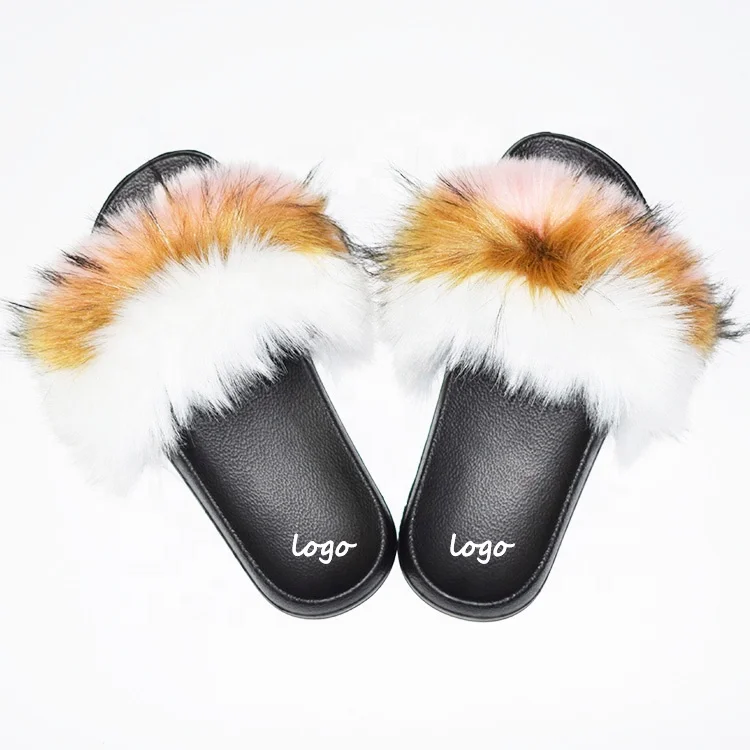 

Wholesale Women House Slides Warm Faux Fur Ladies soft sole warm flat fashion fur slippers