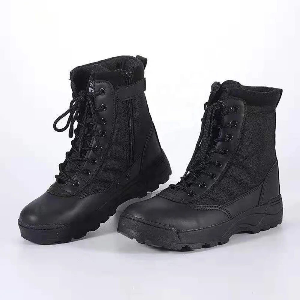 

Double Safe RTS Custom Fashion Black Men Jungle Army Combat tactical military boots for sale,botastactical militares, Black(customized)