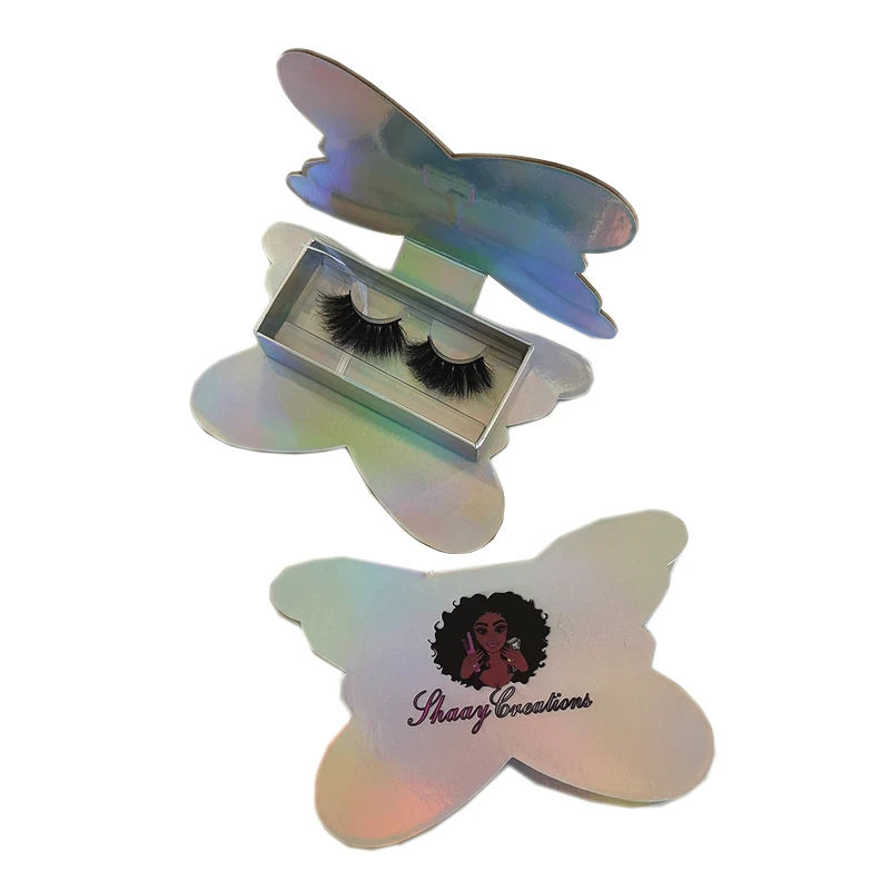 

5d Mink Eyelashes Private Label Butterfly Eyelash Packaging Box Lashwoods Eyelashes Butterfly Lashbox Fur 100% Real Mink Fur