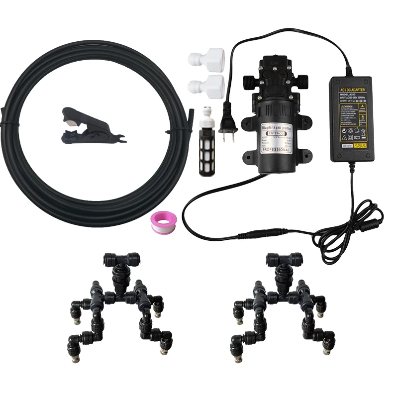 

4 Head Reptile Pressure Sprayer Nozzles for Tank cooling with Adjustable Aquarium Aquatic Pet Cooling System, Black