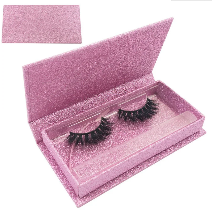 

ThinkShow Custom magnetic lashes box sliding drawer boxes wholesale natural mink eyelashes holographic glitter package, Black