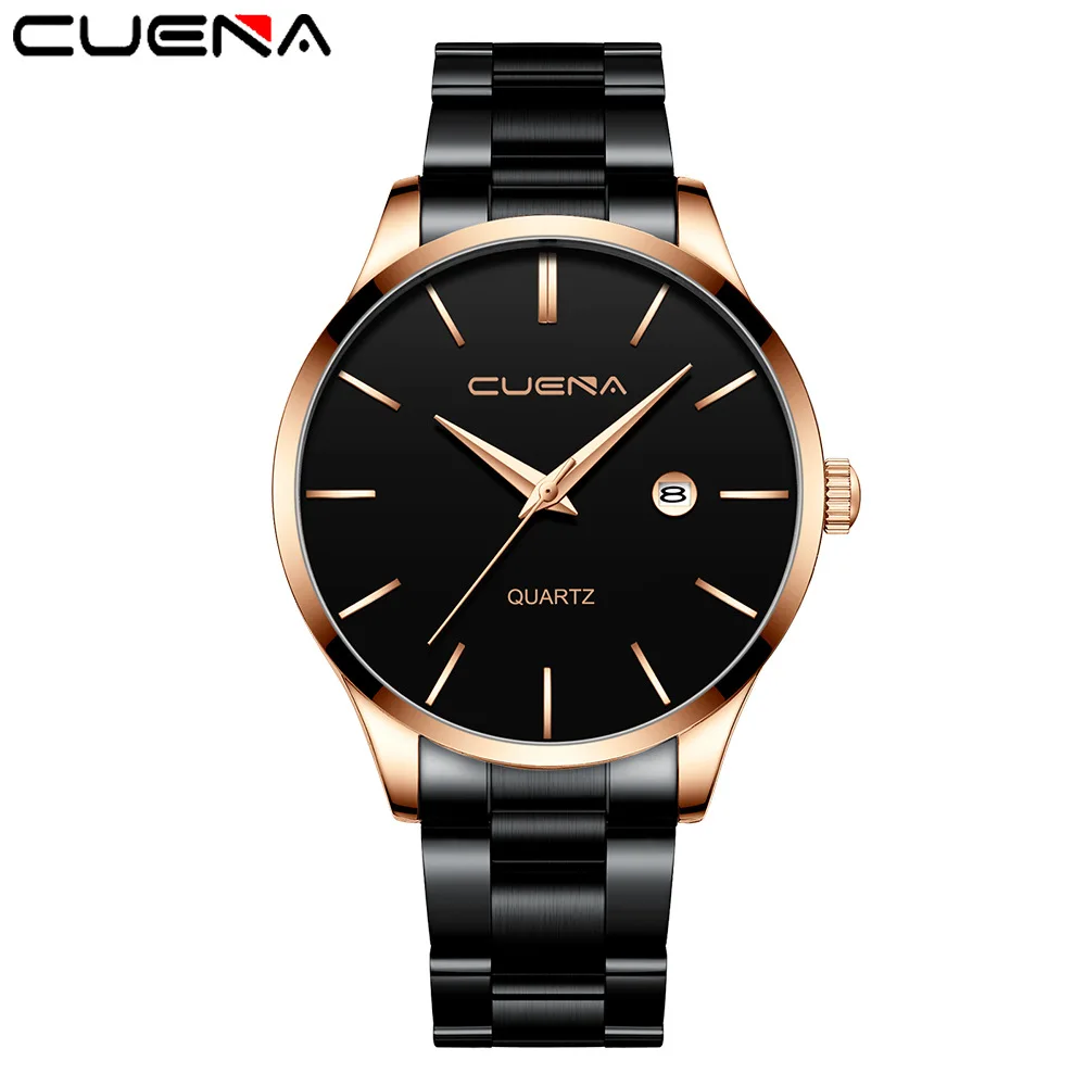 

CUENA Watch 891 Hot Sale Brand Casual Business Stainless Steel Wristwatches Waterproof Quartz Watches Men Wrist Montre Homme, 13-colors