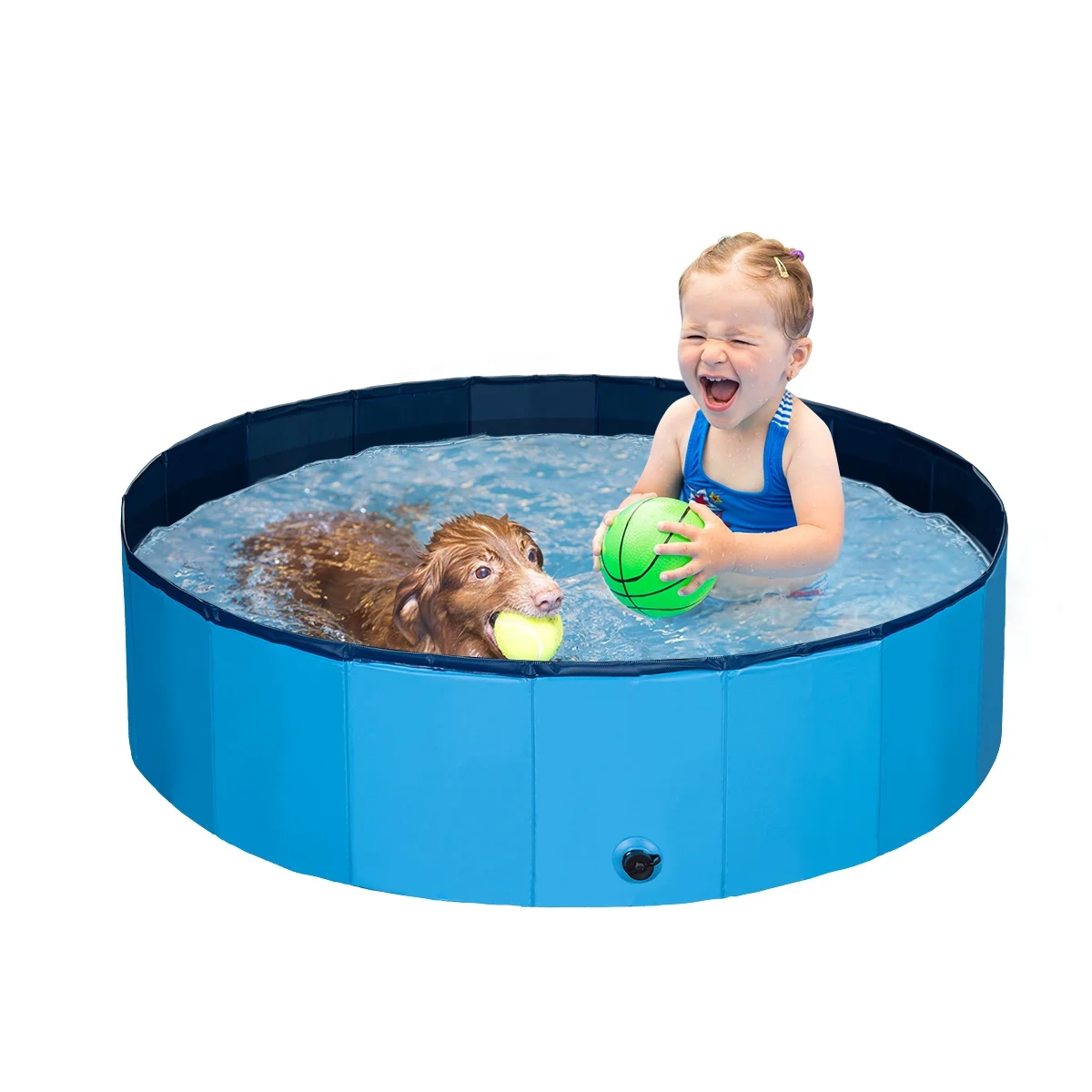 

Collapsible Pet Dog Bath Pool, Kiddie Pool Hard Plastic Foldable Bathing Tub PVC Outdoor Pools for Dogs Cat Kids
