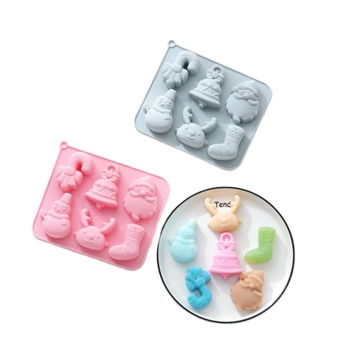 

Wholesale Christmas Cake Candy Grade Food Silicone Molds, 2 colors