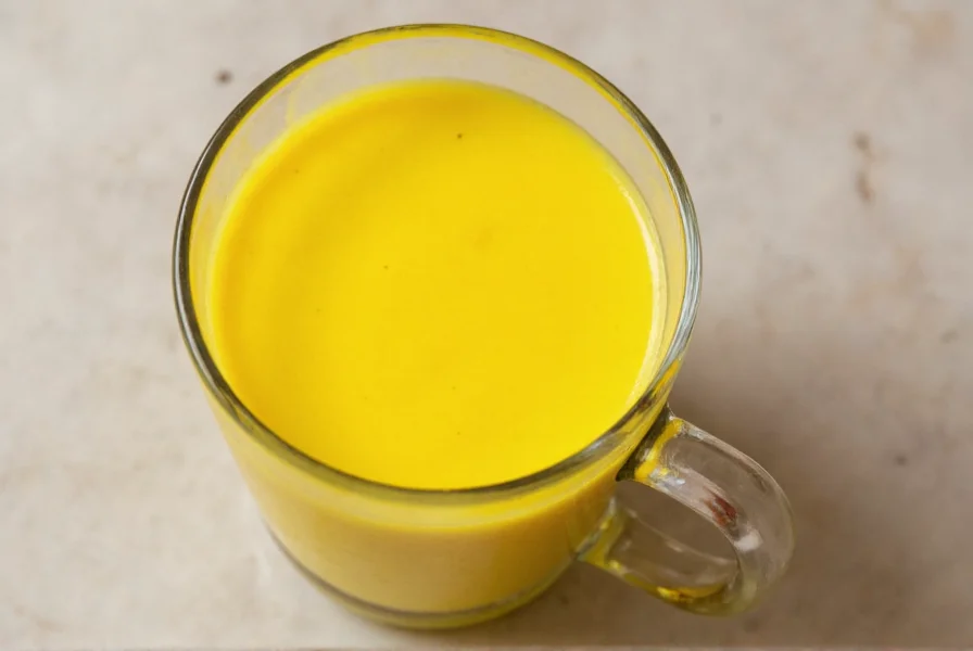 Turmeric drink ingredients on wooden table