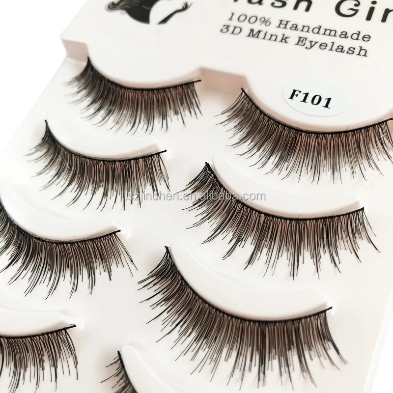 

Wholesale Flash girl the newest F101 5pair 100% handmade 3D mink eyelashes LONG lashes extension, Natural color