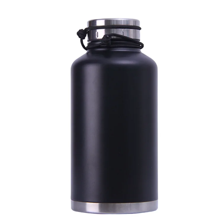Portable Thermos Mugs Metal Canteen Thermoses Tea Pot Thermal Flask 2.0l Travel Flask Pot with Shoulder Strip Plastic Cup Lid