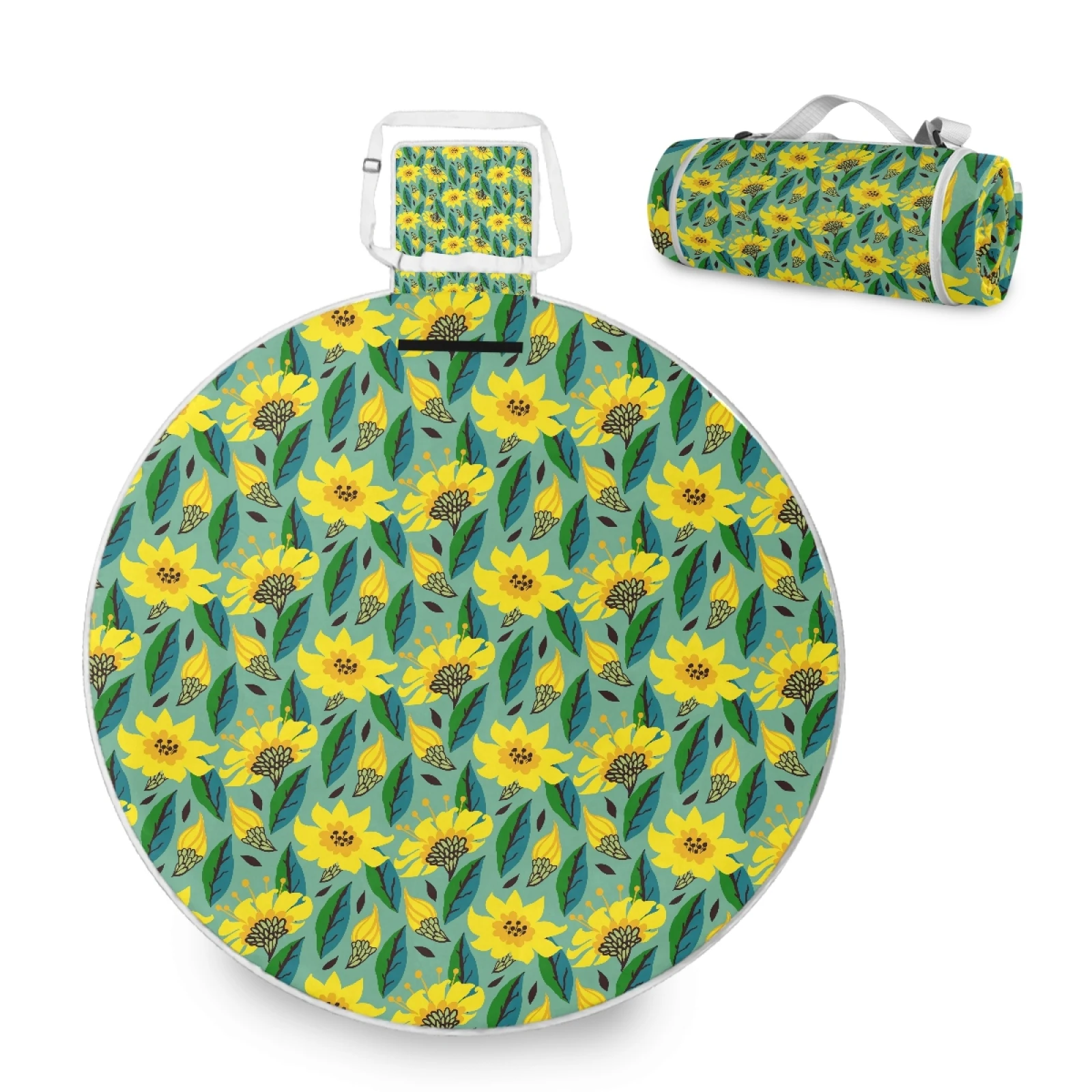 

Custom Top Quality Picnic Blanket Portable Beach Mat flowers patterns Outdoor Camping Hiking Travelling on sale, Customized