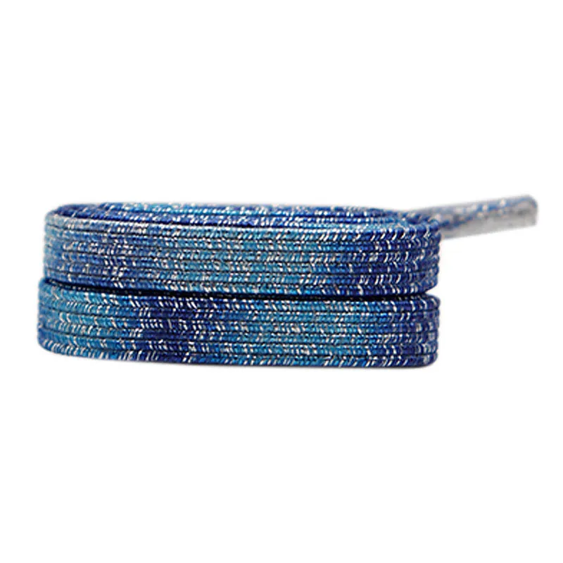 

Coolstring flat elastic shoelaces blue and white colors support custom length