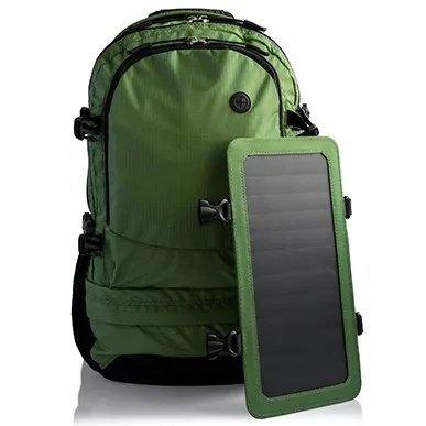 Solar panel backpack for hiking