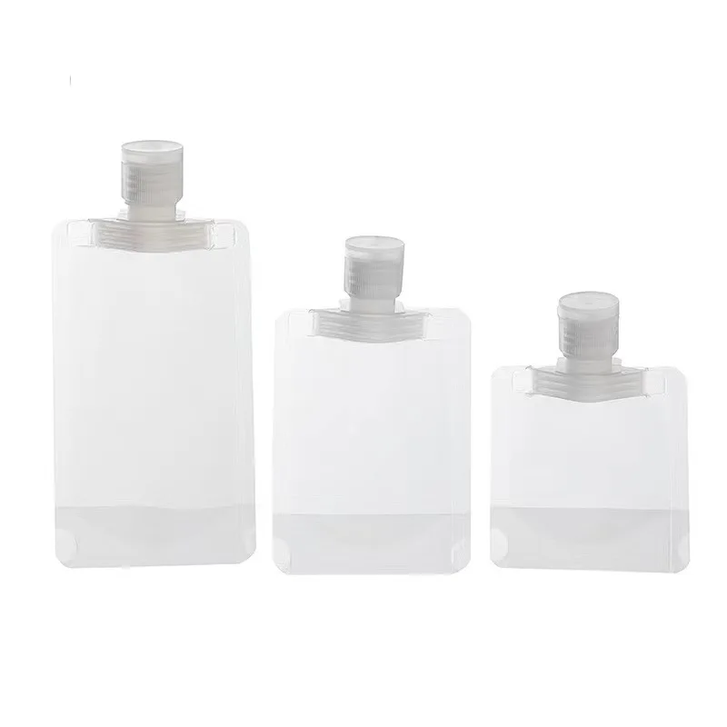 

Cailyn Costomic Shower Bath Liquid Shampoo Bottle Spout Pouch Bag Transparent Customized 50ML Cosmetic Sample Packaging PE