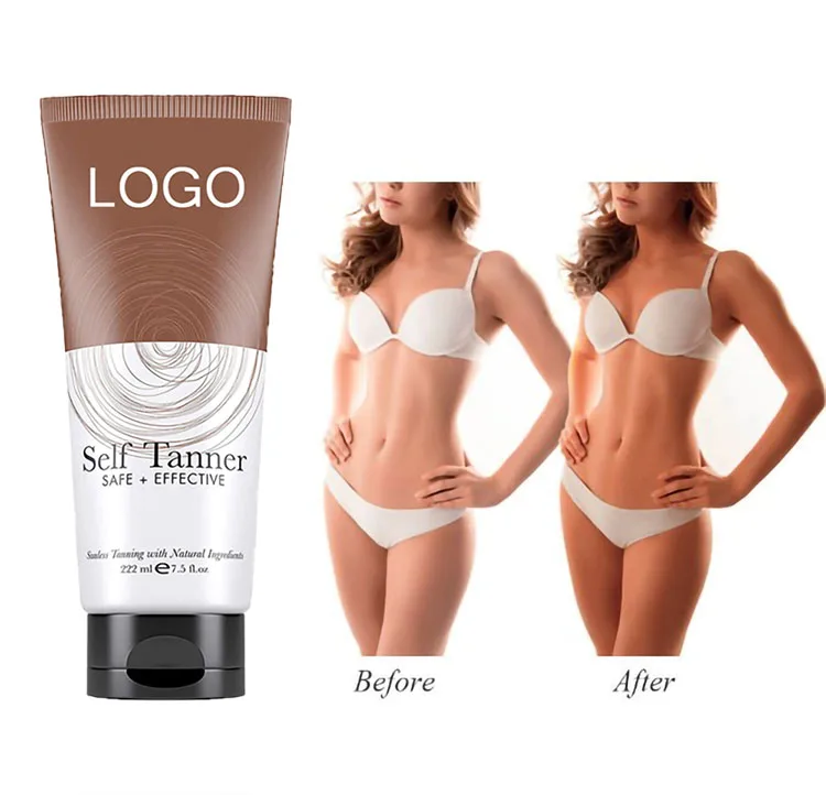 

oem women sunless self-tanning lotion instant natural face body 125ml self tanning cream stay bronze lotion shiny tan lotion, Self-adjusting color