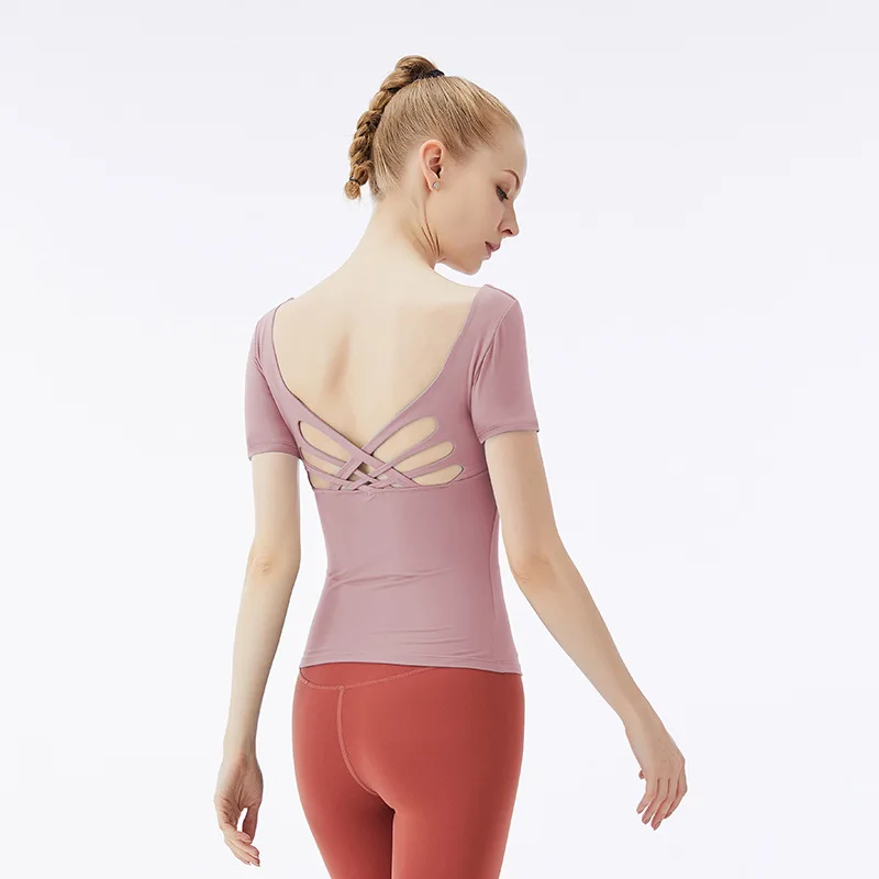 

Amazon hot-selling yoga tops back wing-shaped workout clothes Yoga wear long sleeve for women, 3 color