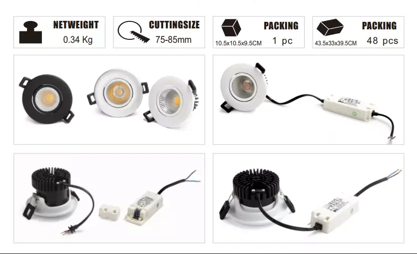 5 Year Warranty Triac Dimmable Downlights Bathroom IP54 Waterproof 12W LED Recessed Ceiling light