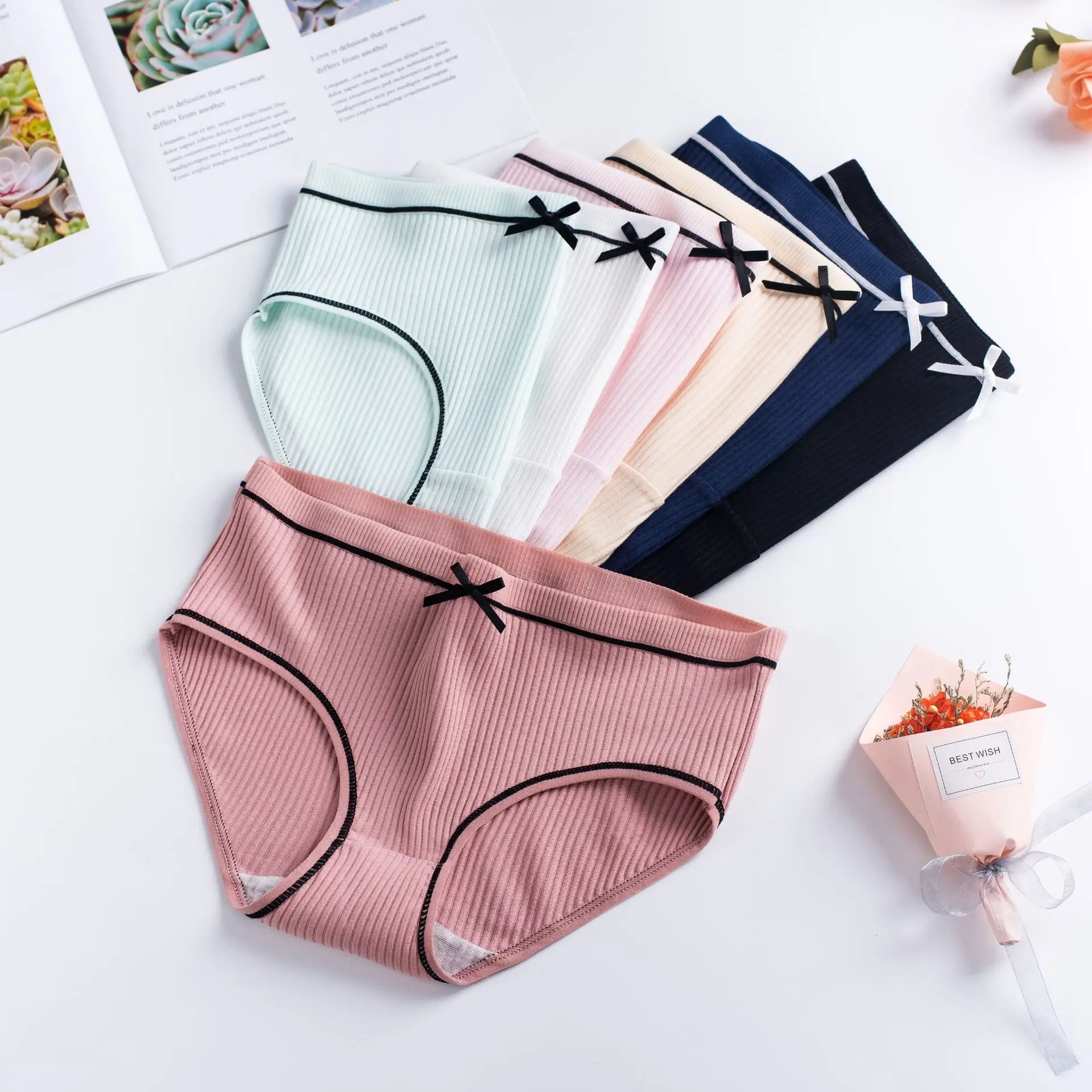 

High quality 4 pieces Ladies teen girls cheap sexy ladies panties cotton woman, Customized color