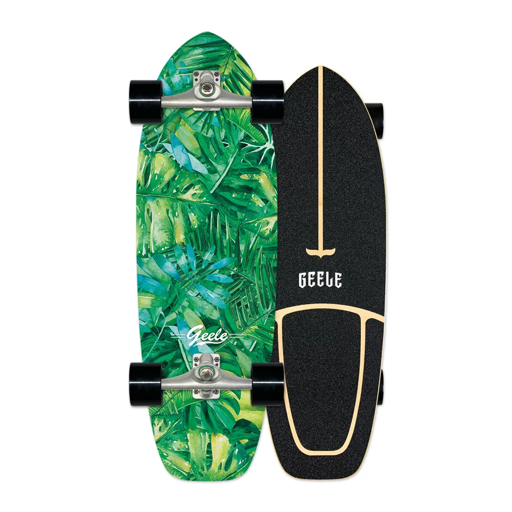 

beginner use maple wood skateboard custom pattern CX4 land surf skateboard trucks 7 layers carving geele surf skateboard