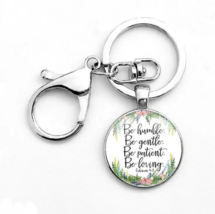 

Factory Direct Promotion Gift Inspiration Custom Logo Glass Key Chain Keychain