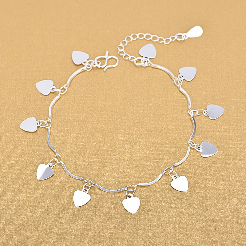 

New Arrivals Wholesale 925 Sterling Silver Heart Coin Charm Bracelets 2019