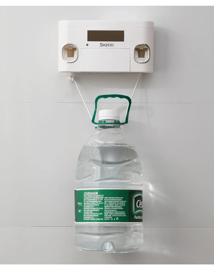 
UV Sterilization Wall Mount Toothbrush Holder Automatic Toothpaste Dispenser With Storage Rack 