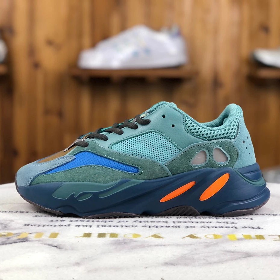 

Y700 Original Logo + Box High Quality Yezzy Shoes Yeezy 700 v1 Faded Azure