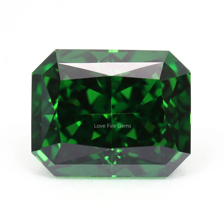 

5A+ synthetic cz diamond green color octangle shape brilliant crushed ice cut cubic zirconia loose stone cz stone