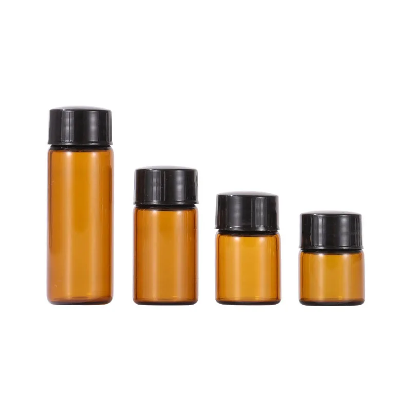 

Amber Tubular Glass Vials Small Cosmetic Vials With Lids