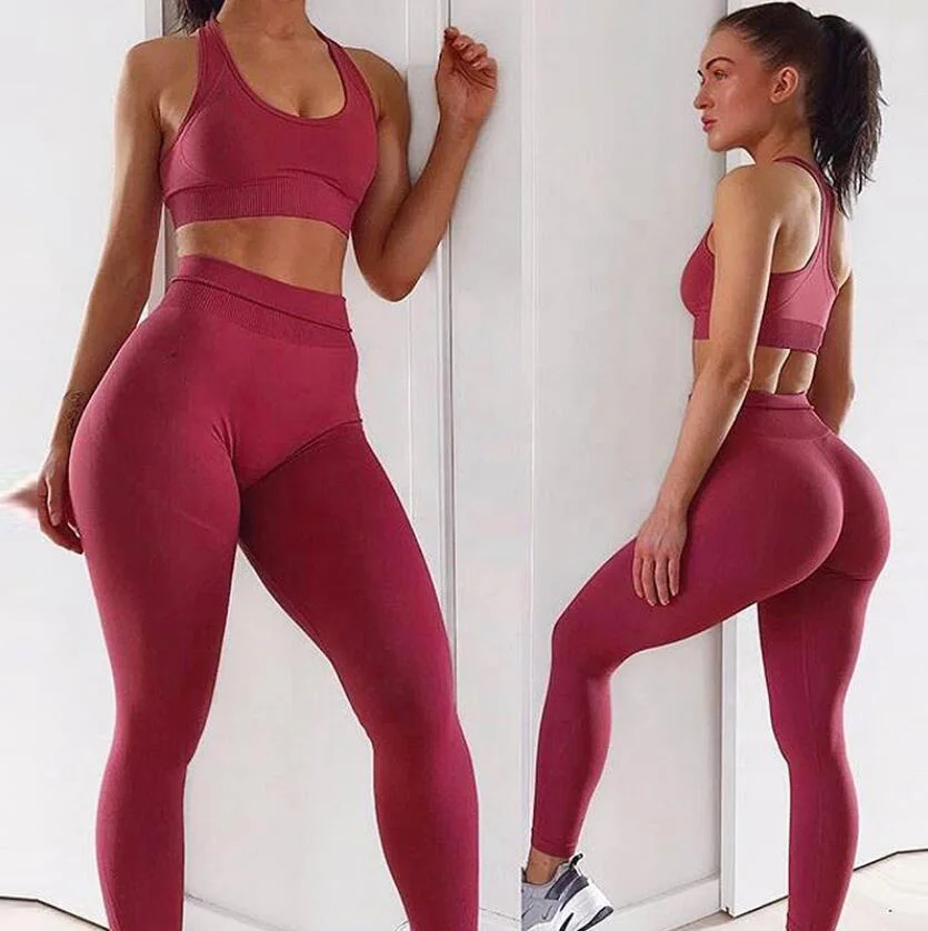 

Apparel Stock Womens 3 Piece Outfit Crop Top and Bra Bottom Leggings sets Seamless Yoga Gym dot shark yoga activewear set