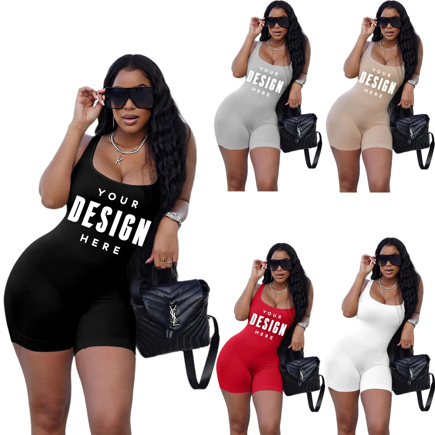 

Sexy 2022 Customized One Piece Jumpsuit Short Sleeve rompers women jumpsuit short, Picture