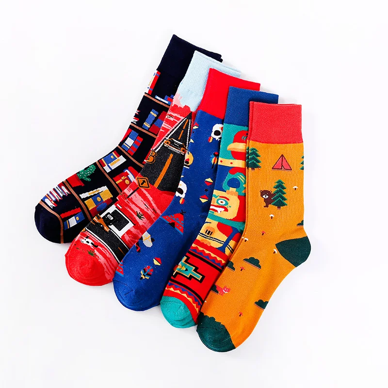 

Ins Trend Street Style Hip-hop Painting Sports Long Tube Couple Socks For Halloween