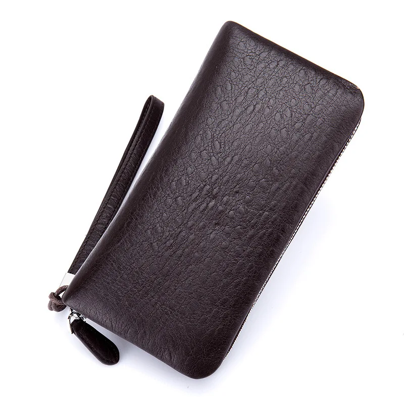 

2020 New luxury Genuine Leather Ostrich grain purses Multi-function Visa Wallet for women/men