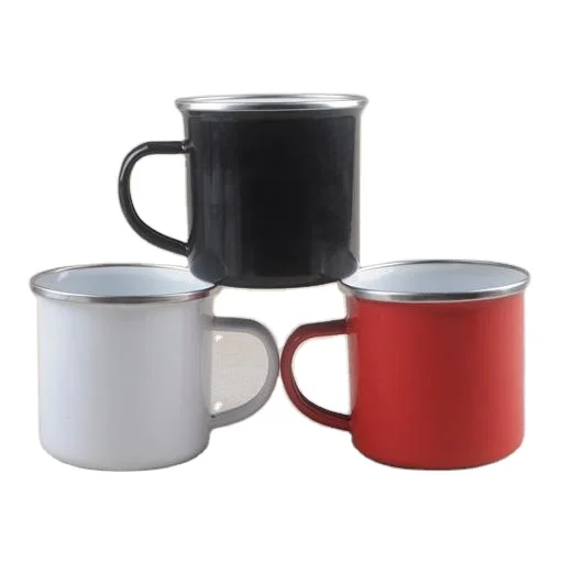 

Creative camping mug enamel blank white mug bulk enamel mugs