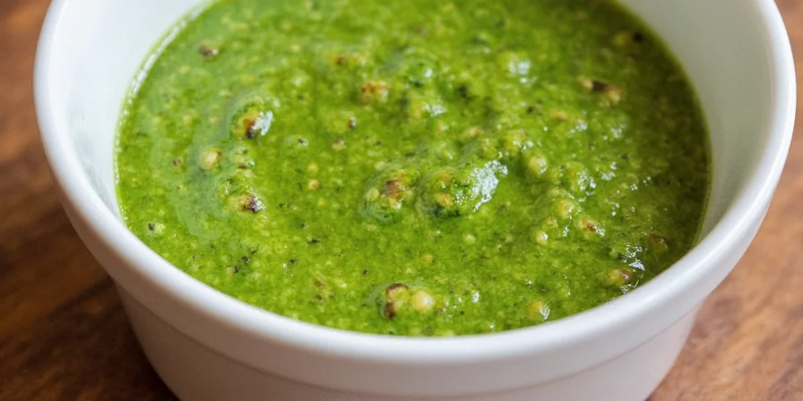 Chimichurri frozen in ice cube trays