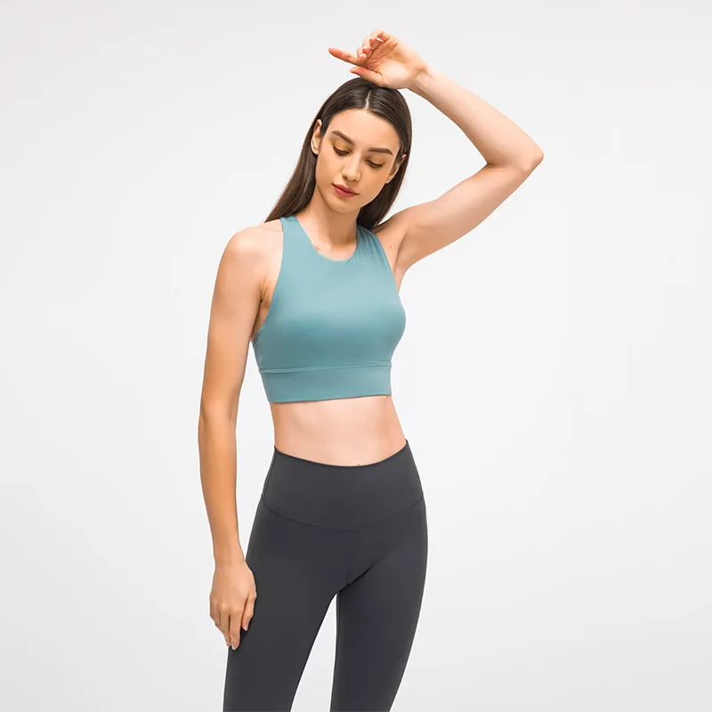

China Supplier Ladies Logo Gym Back Crossing Activewear Crop Top Top Fitness Sports Wear Tiktop Women Sports Bra, Customized colors