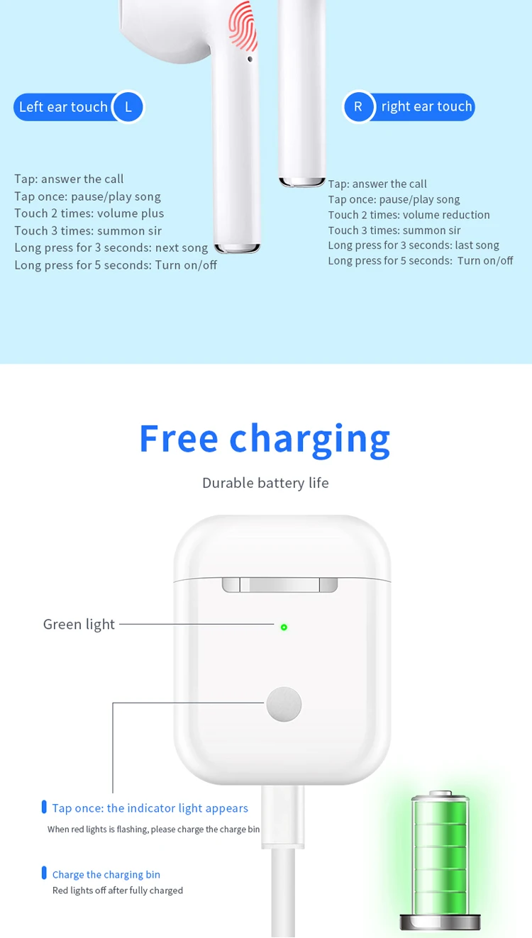 Factory TWS 5.0 Bluetooth Headphone Wireless Earphones Stereo Sweatproof Earbuds - ANKUX.COM