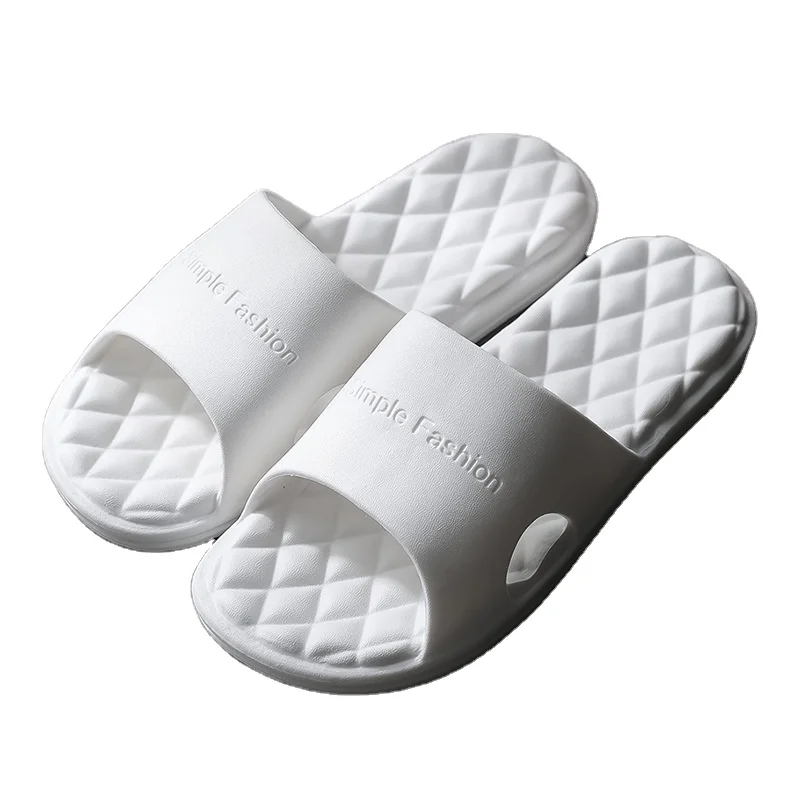 

New Slippers Women Summer Thick Bottom Indoor Home Bathroom Non-slip Soft Ins Tide To Wear Cool Slippers, White, light pink, light blue, black, light gray, sea blue