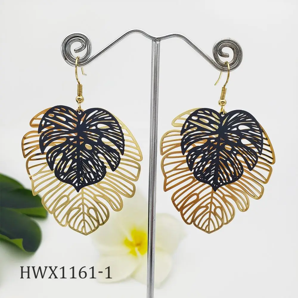 

hawaii earrings monster leaf multii color painted jewelry accessories for women earrings
