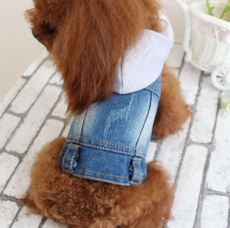 

Pet Clothes Dog Jeans Jacket Cool Blue Denim Dogs Coat