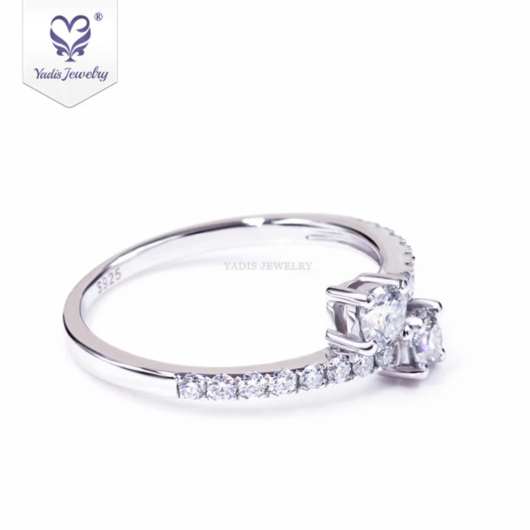 

2020 Yadis Factory Wholesale in stock jewelry round moissanite diamond S925 Finger Rings For Girls