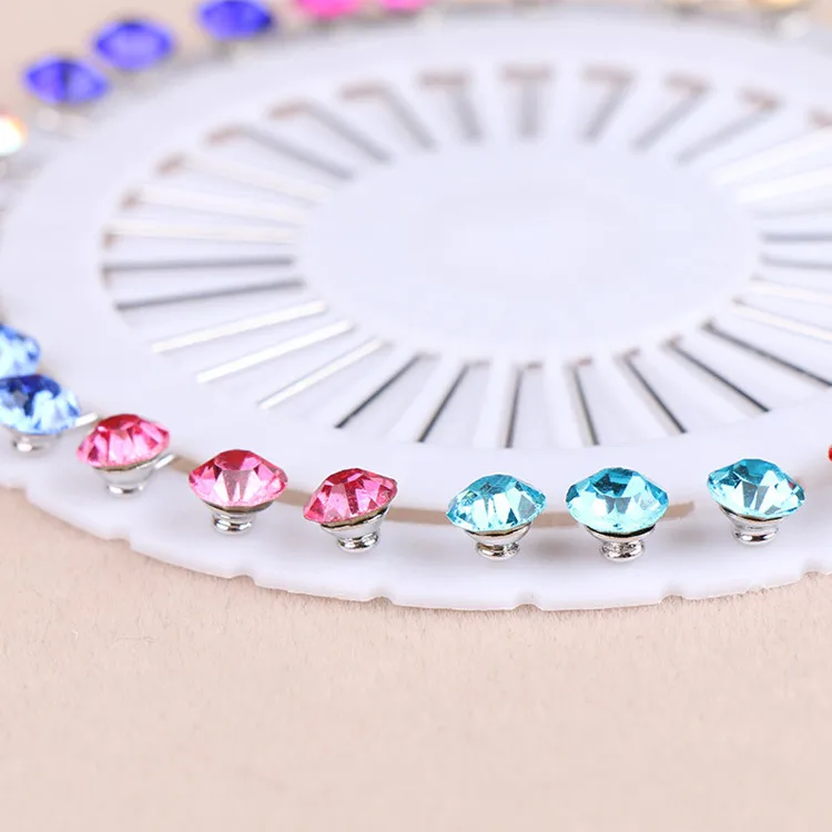 

Yiwu Factory Direct Colorful Safety Rhinestone Hijab Pins Muslim Women Scarf Hijab Pins Crystal, Mixed colors